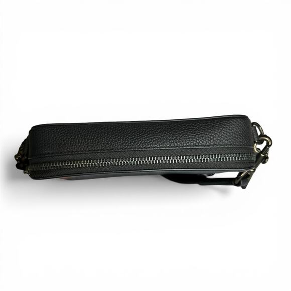 Coach Charter Slim Crossbody Bag Black Pebble Leather CC070 + Round Pouch - Picture 5 of 10